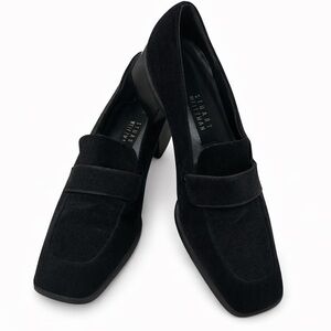 Stuart Weitzman Black Velvet Square Toe Loafers 🌟 Classic, Closet Staple, Office